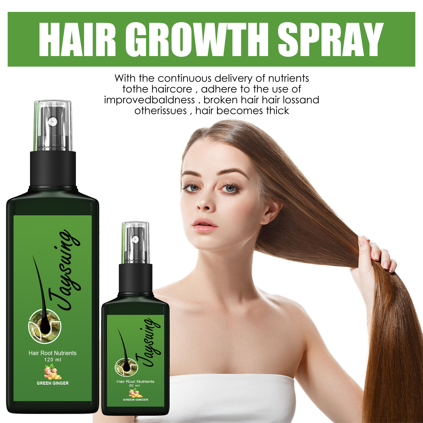 Hair Care For Hair Loss - Fast Ginger Hair Growth Spray Roots