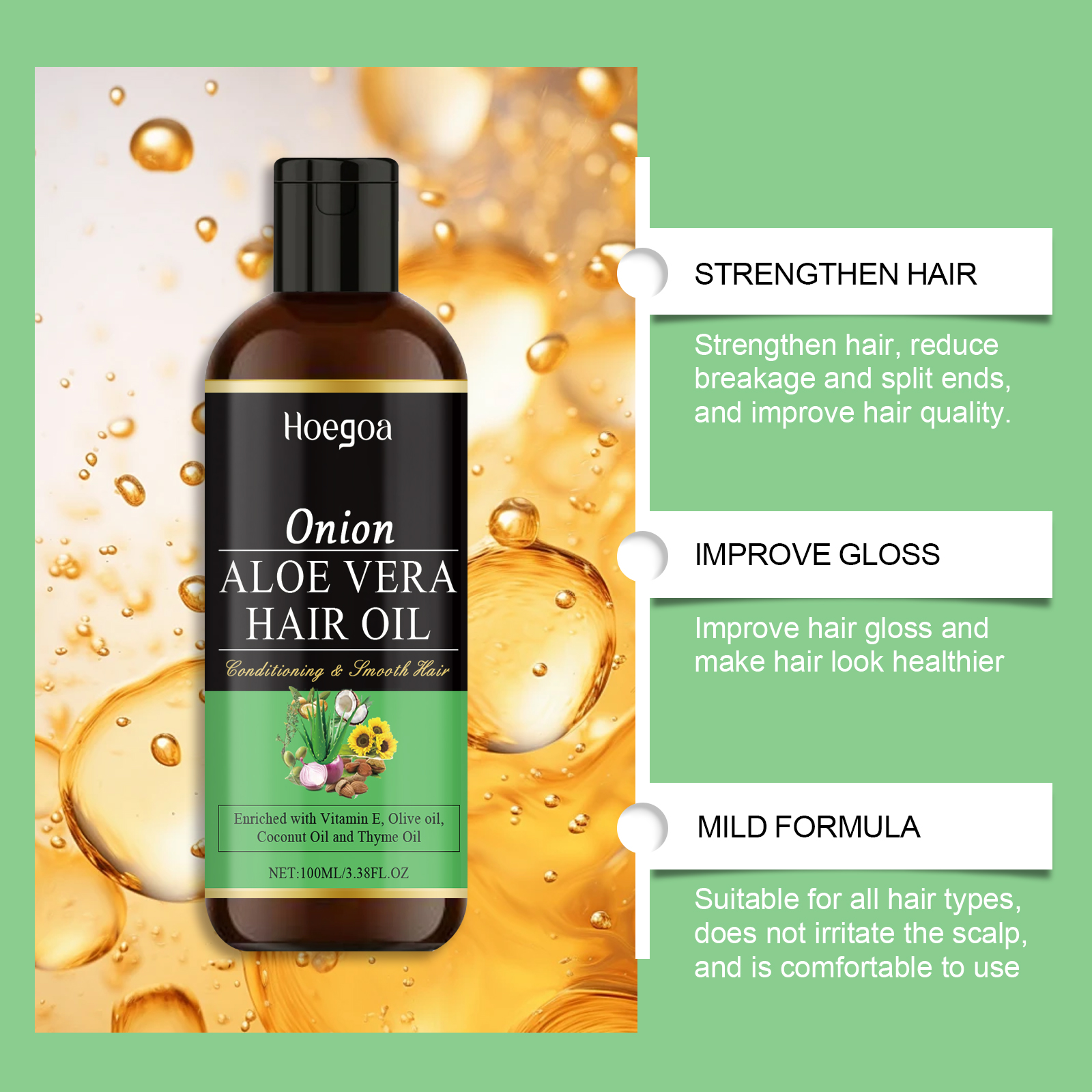 HOEGOA 100mL Onion Aloe Vera H – Hair Care With Aloe Vera Bewertung und Preis