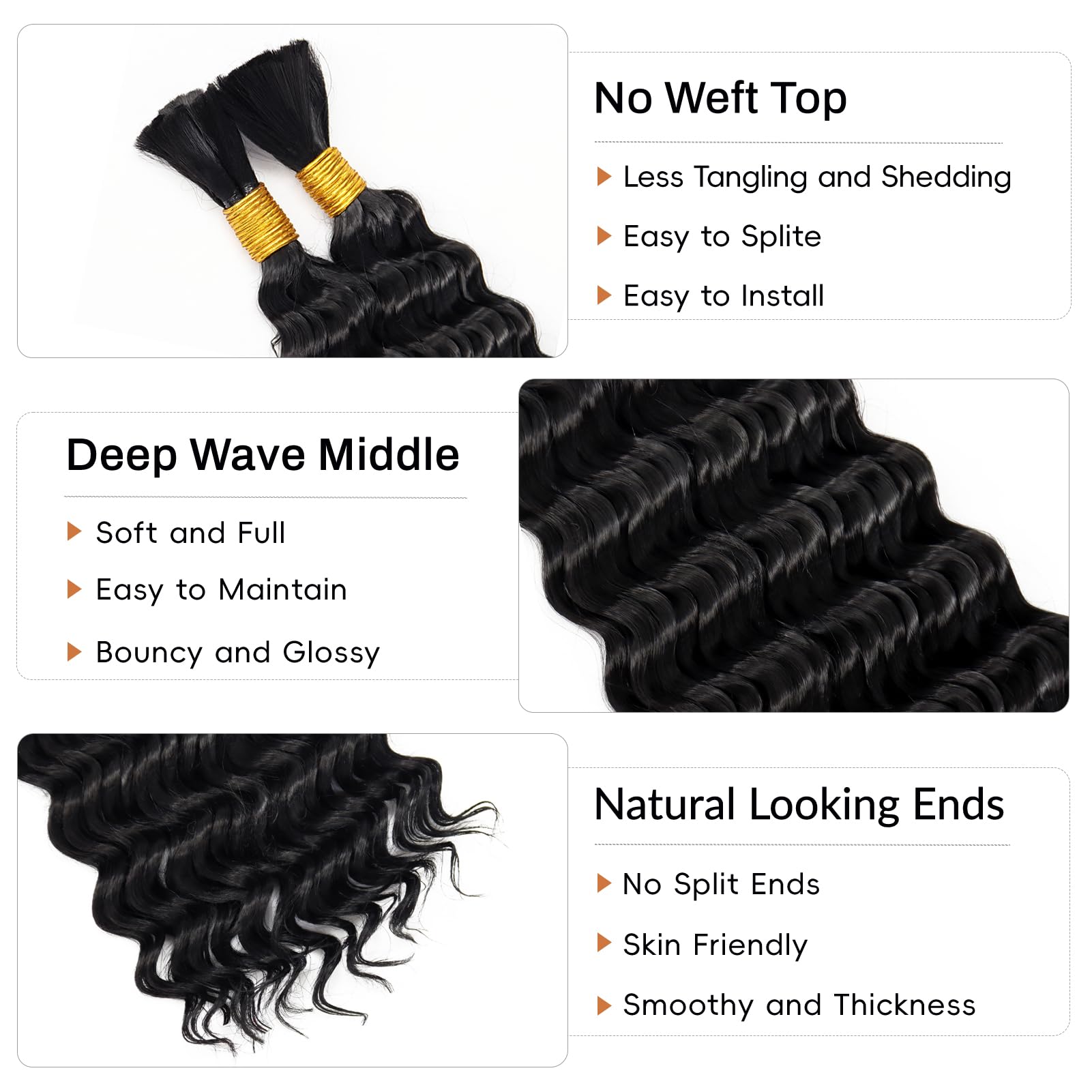 Deep Wave Bulk Hair for Braidi – Hair Care Wavy Hair Bewertung und Preis