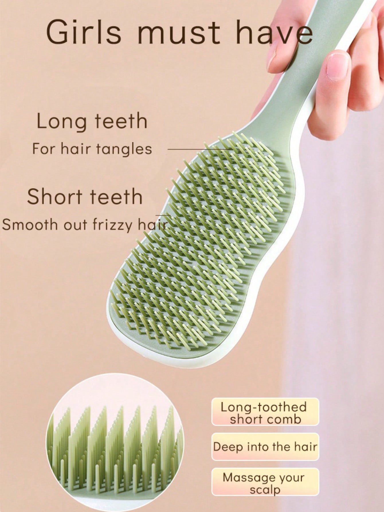 1pc Natural Smooth Hair Brush, – Hair Care Or Haircare Bewertung und Preis