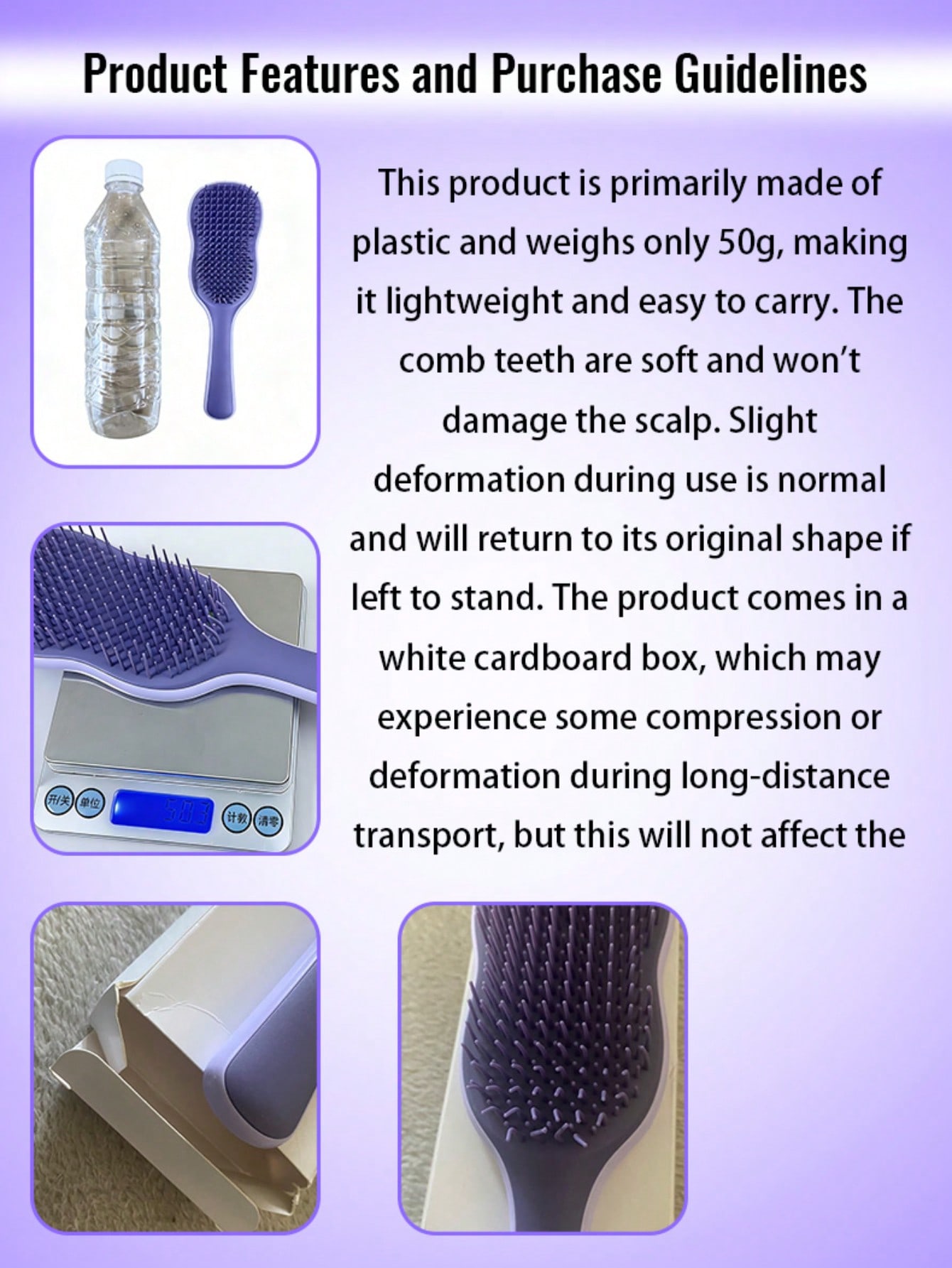 1pc Natural Smooth Hair Brush, – Hair Care Or Haircare Bewertung und Preis