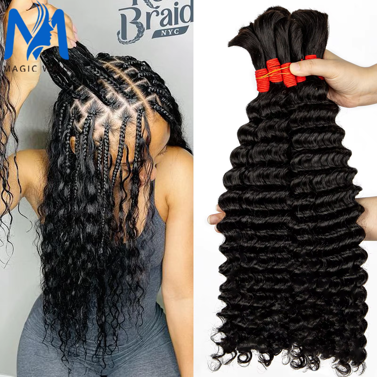 16-24inch Human Hair Bulk for  – Hair Care For Wavy Hair Bewertung und Preis