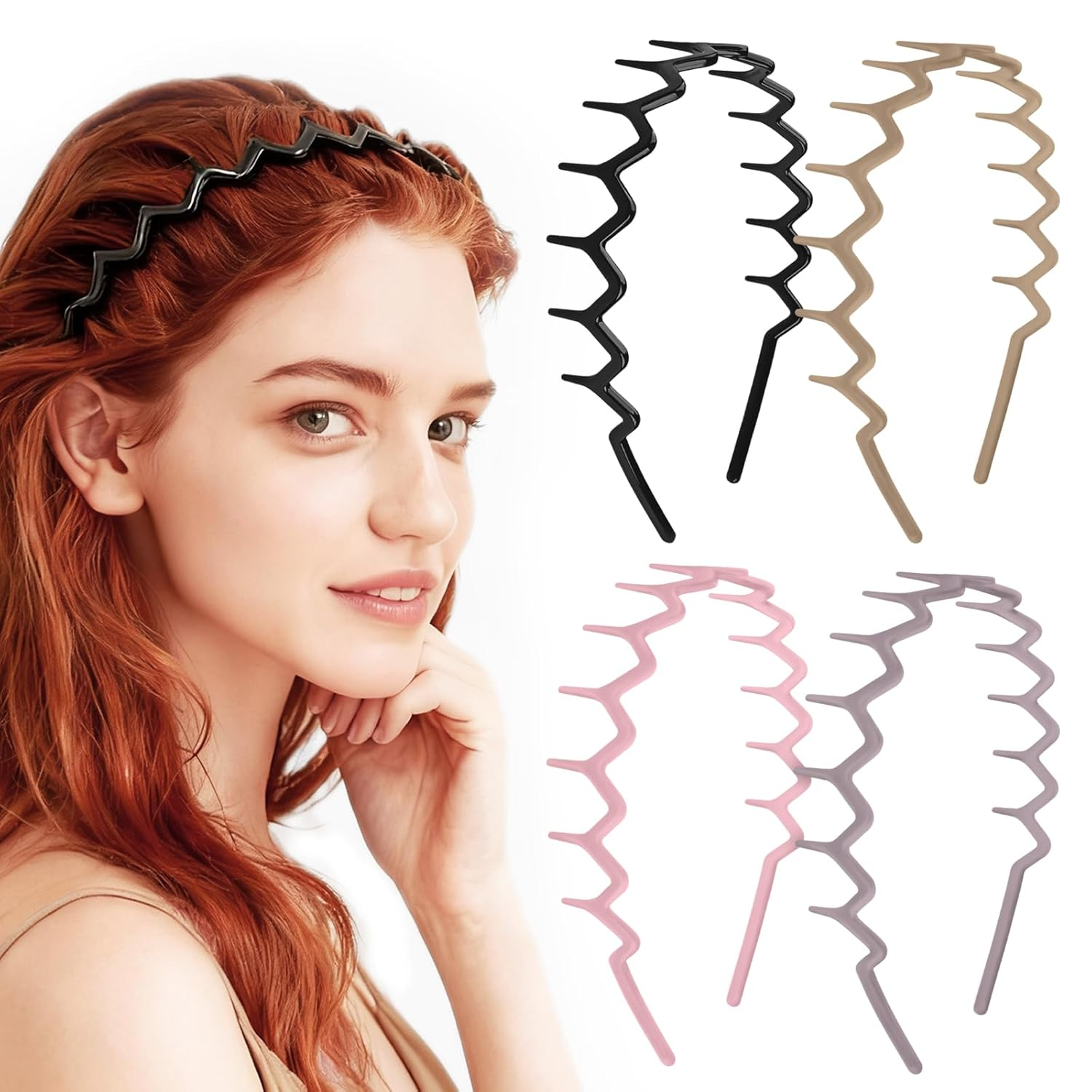 Zig Zag Headbands - 4Pcs Non S – Hair Care Wavy Hair Bewertung und Preis