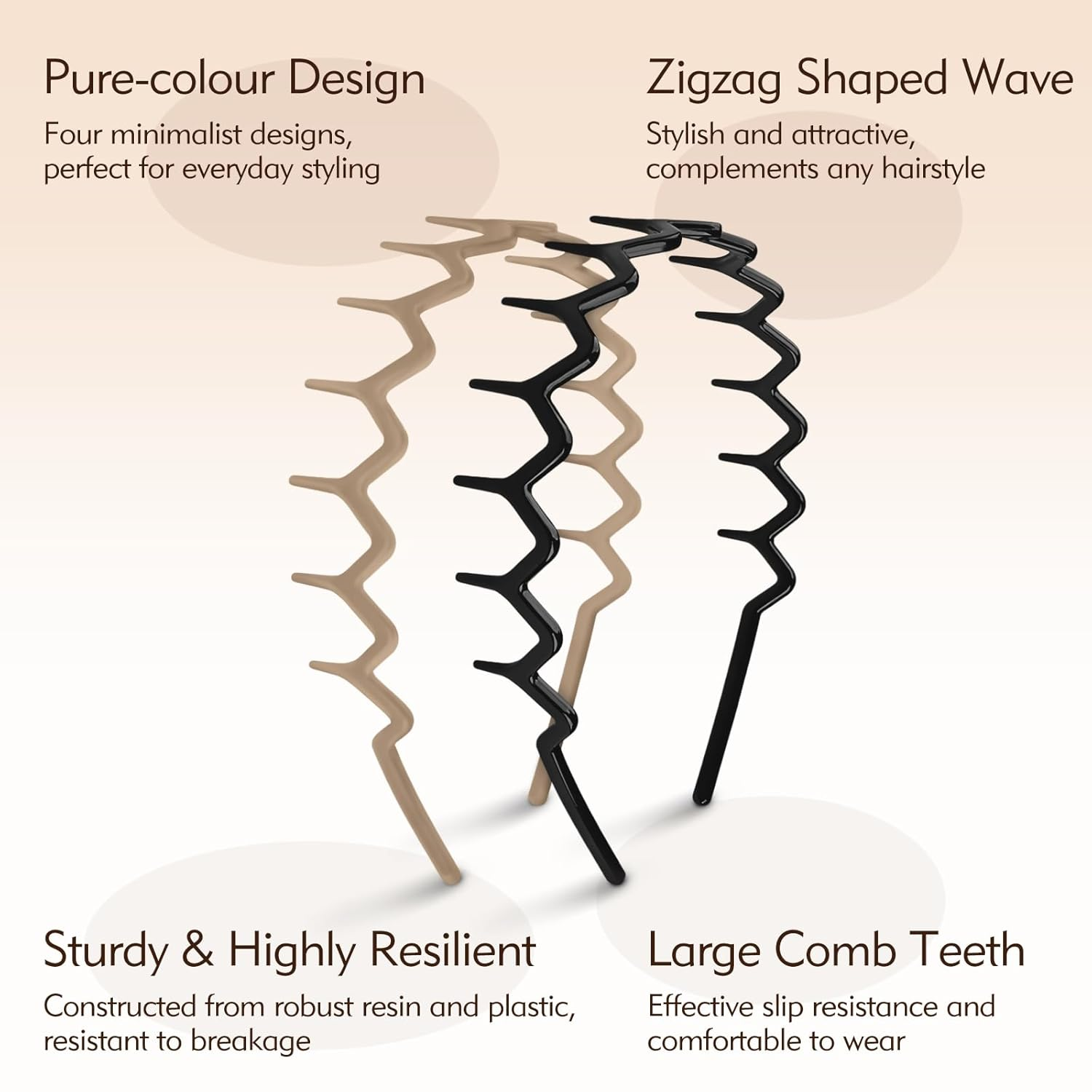 Zig Zag Headbands - 4Pcs Non S – Hair Care Wavy Hair Bewertung und Preis