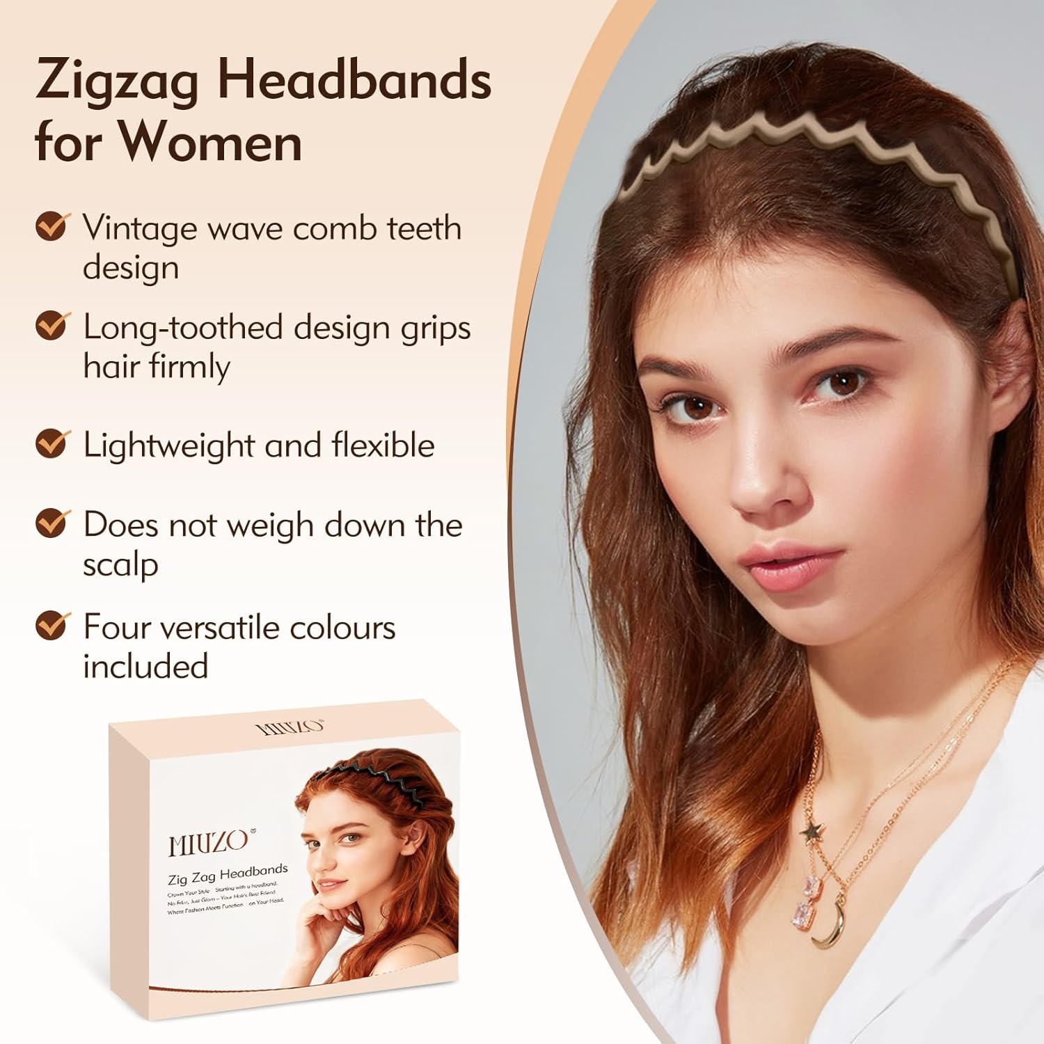 Zig Zag Headbands - 4Pcs Non S – Hair Care Wavy Hair Bewertung und Preis